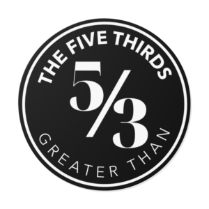Mathematical Inspiration Round Vinyl Stickers, Cool Classroom Decor, Gift for Teachers, Academic Motivational Stickers, 5/3 Greater Than